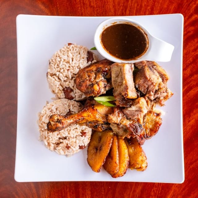 #1. Jerk Chicken & Jerk Pork Combo.